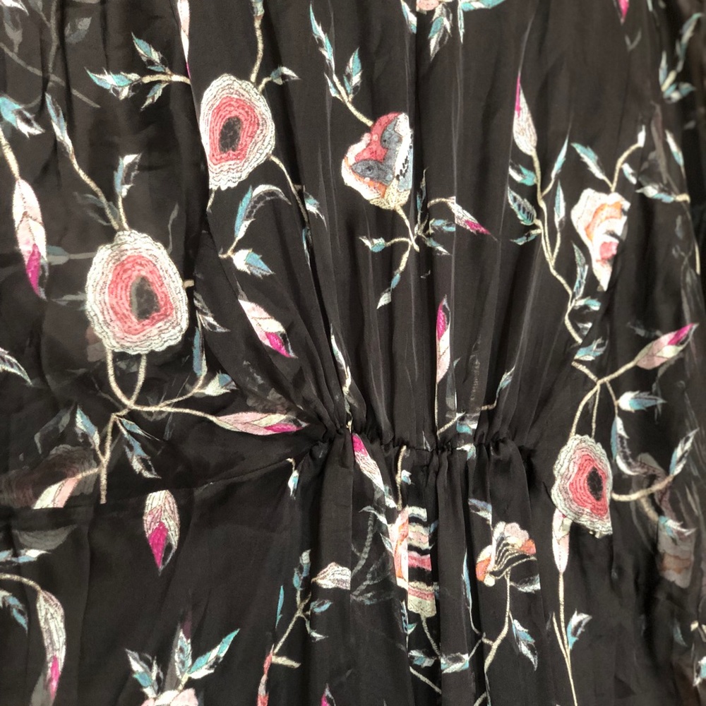 Natori Embroidered Floral-Print Silk Caftan Dress, - Picture 4 of 8